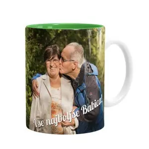 Skodelica z mojo sliko in besedilom