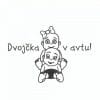 Dvojčka v avtu nalepka, nalepke otrok v avtu