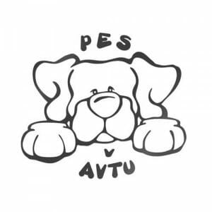 Pes v avtu nalepka za avto