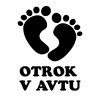 Otrok v avtu nalepka