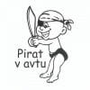 Pirat v avtu nalepka za avto za otroke