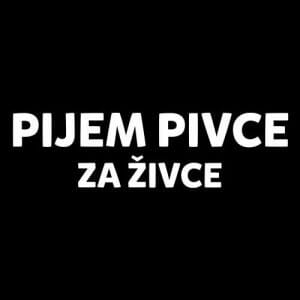 Alternative view of Pijem pivce za živce, majica z napisom