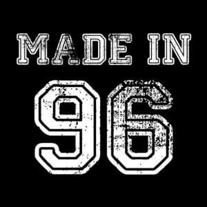 Alternative view of Made in 96, majica za rojstni dan