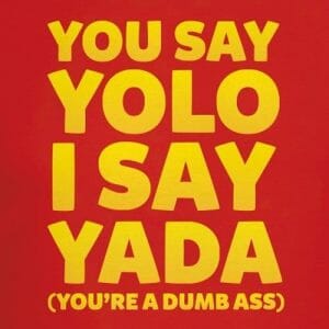 Alternative view of You say YOLO, majica