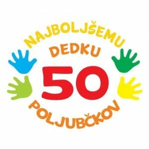Alternative view of Najboljšemu dedku 50 poljubov, majica z lastnim napisom