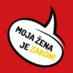 Alternative view of Moja žena je zakon, majica z napisom