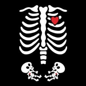 Alternative view of Dvojčka, nosečniška majica po naročilu