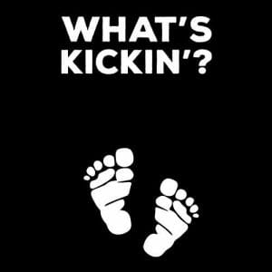 Alternative view of What's kickin'? - elastična T-shirt majica z nosečniškim motivom