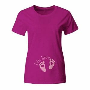 Kdo brca? - majica za nosečnice s punčko