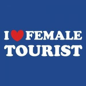 Alternative view of I love female tourist, majica