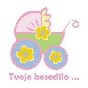 Alternative view of Otroški voziček, nosečniška majica z vašim besedilom