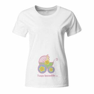 Otroški voziček, nosečniška majica z vašim besedilom