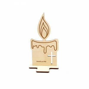 EKO lesena sveča, nagrobna sveča z napisom