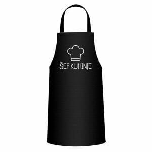 Šef kuhinje predpasnik z napisom