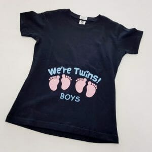 We're twins, ženska črna majica - outlet