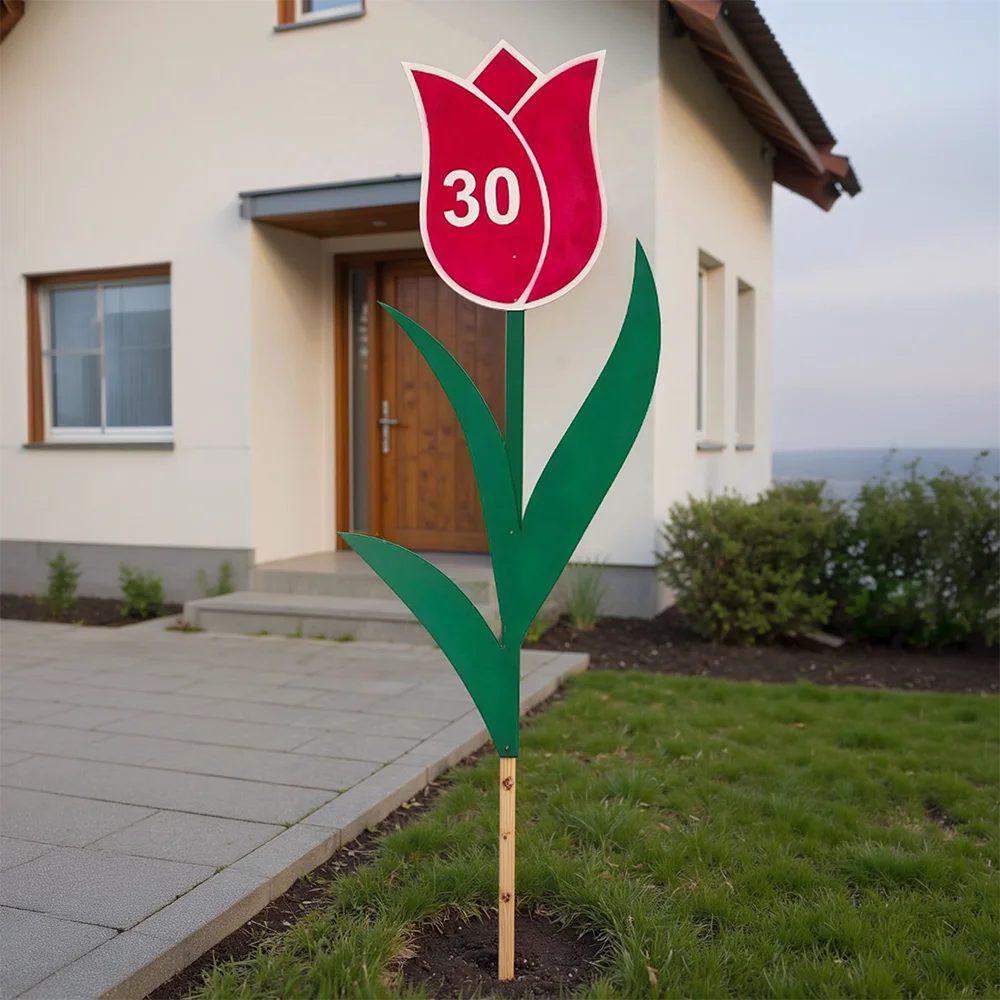 Tulipan za okroglo obletnico z izbrano številko